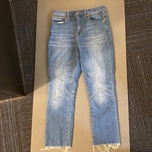 Madewell high rise slim boyfriend in Dover wash